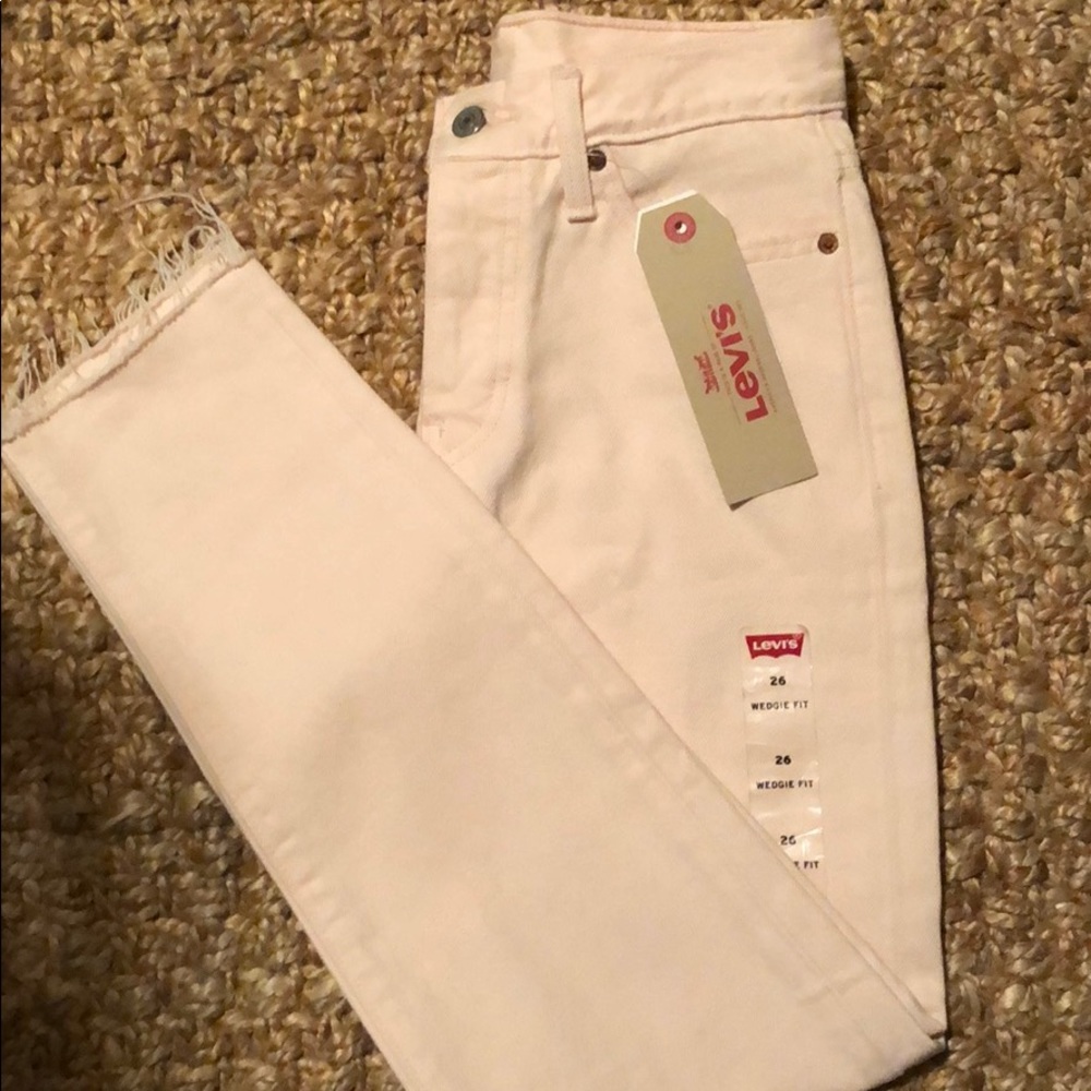 Blush Pink Levi jeans